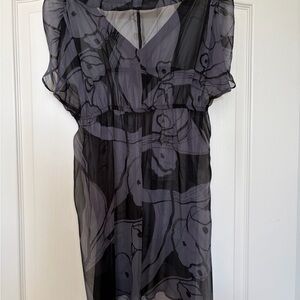 Sisley Black and Gray Midi Dress